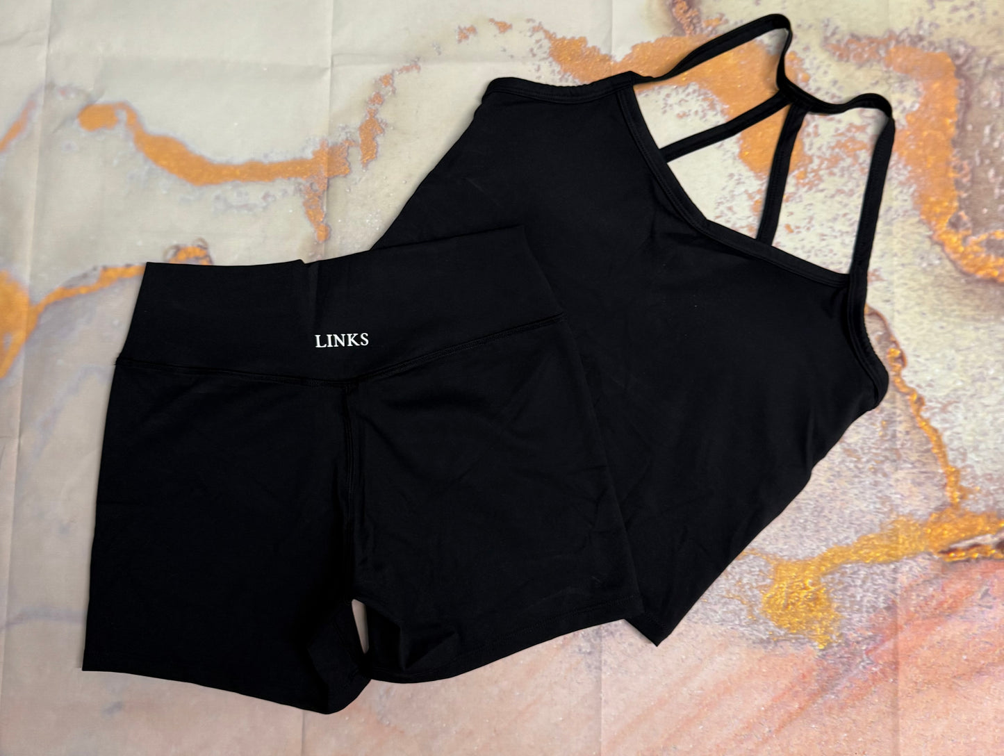 *PRE-ORDER* Black cross back 2 piece