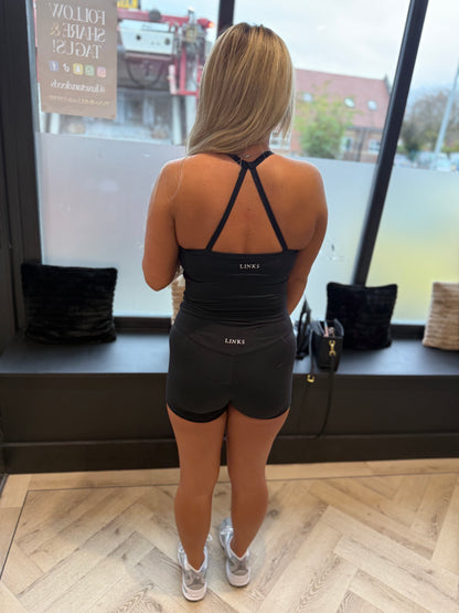 *PRE-ORDER* Black cross back 2 piece