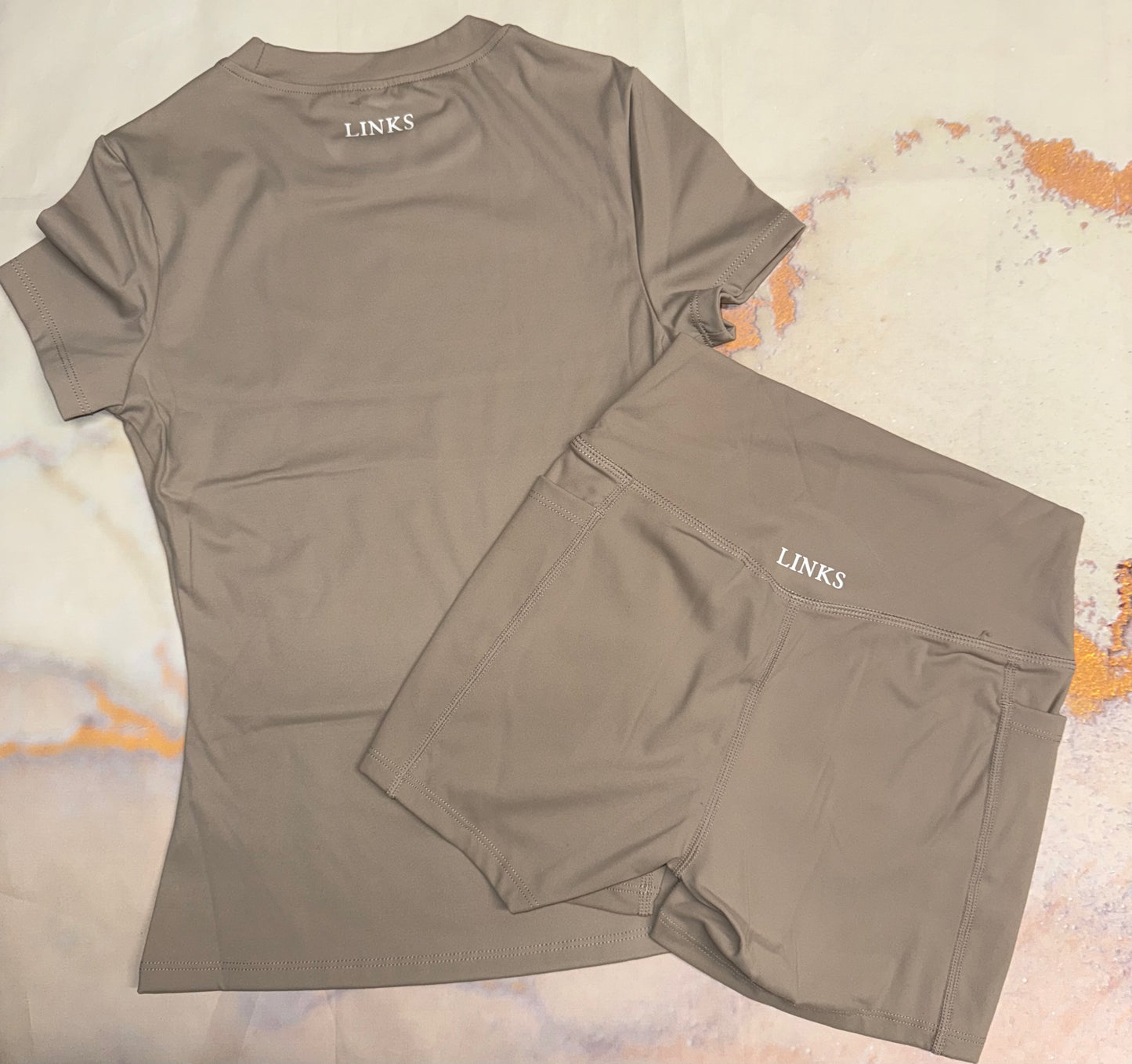 *PRE-ORDER* Taupe basic shorts co ord