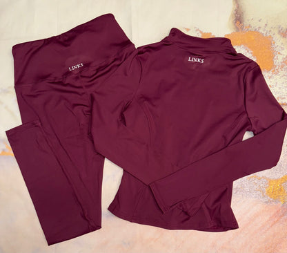 *PRE-ORDER* Burgundy long sleeve and leggings co ord