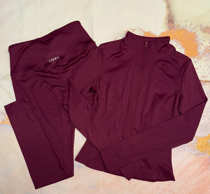 *PRE-ORDER* Burgundy long sleeve and leggings co ord