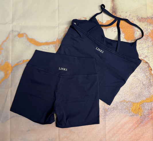 *PRE-ORDER* Navy cross back 2 piece